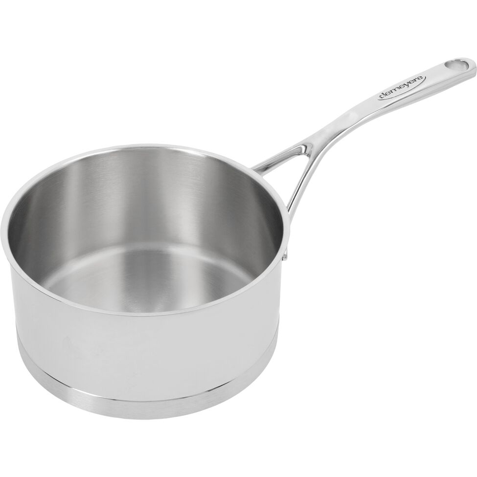 Stieltopf ohne Deckel 18 cm, 18/10 Edelstahl, Silber