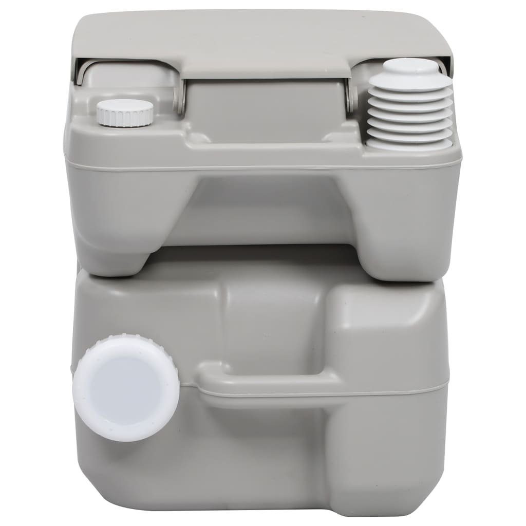 vidaXL Campingtoilette Tragbare Campingtoilette Grau 20 10 L