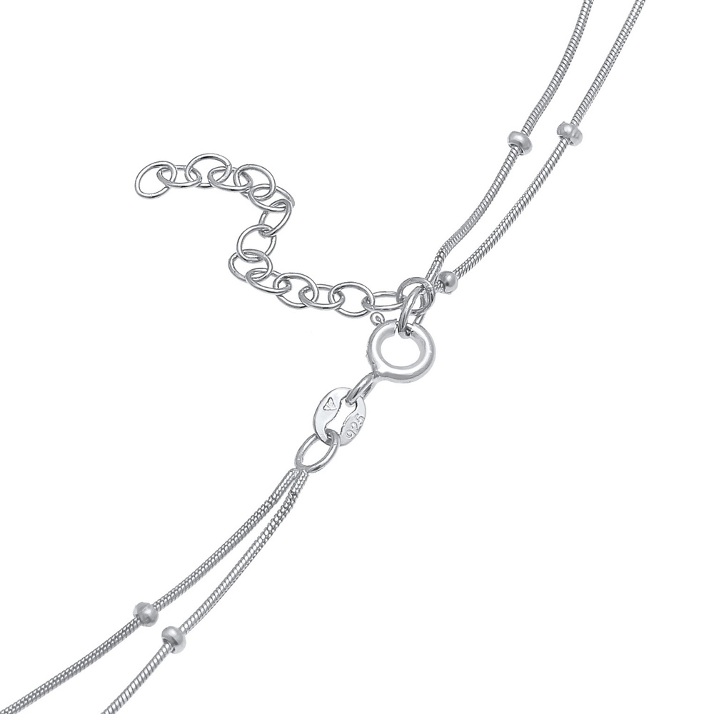 Elli Elli Collier Femmes Choker Boule Couches Plaquette Pendentif Basique en Argent St collier