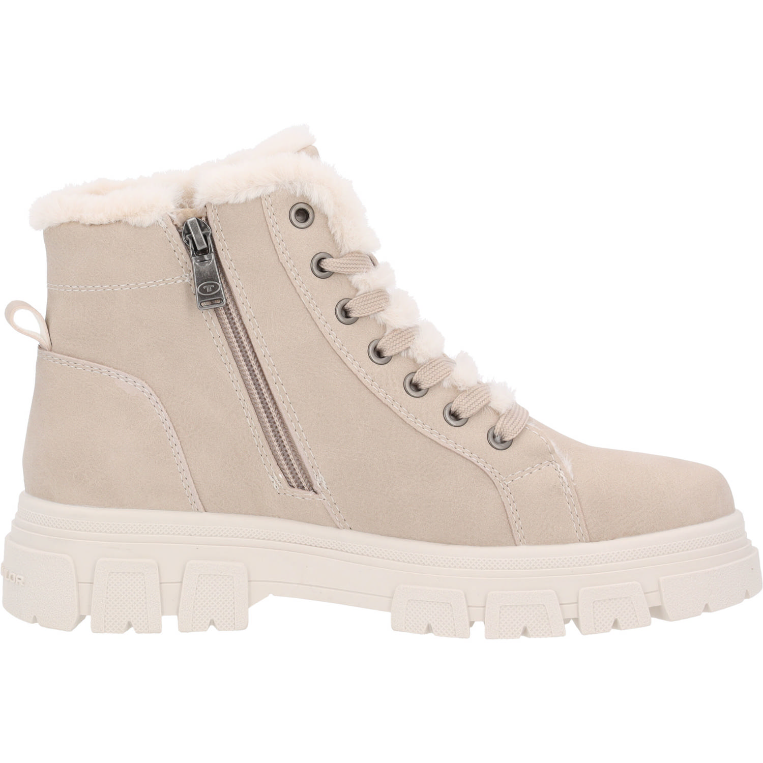 Tom Tailor 6390890, Schnürstiefel, Damen, beige
