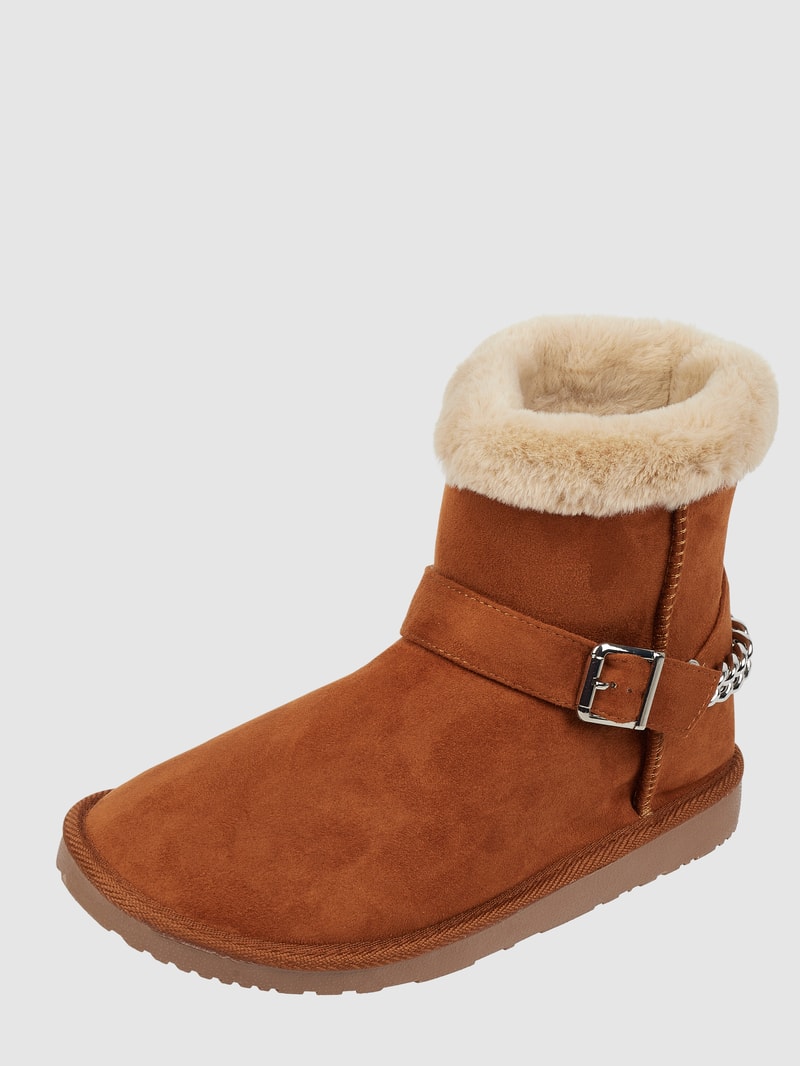 Boots in Leder-Optik Modell 'Breeze' in cognac