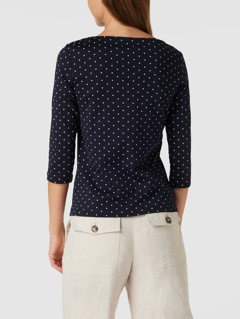 Longsleeve mit Polka Dots in dunkelblau