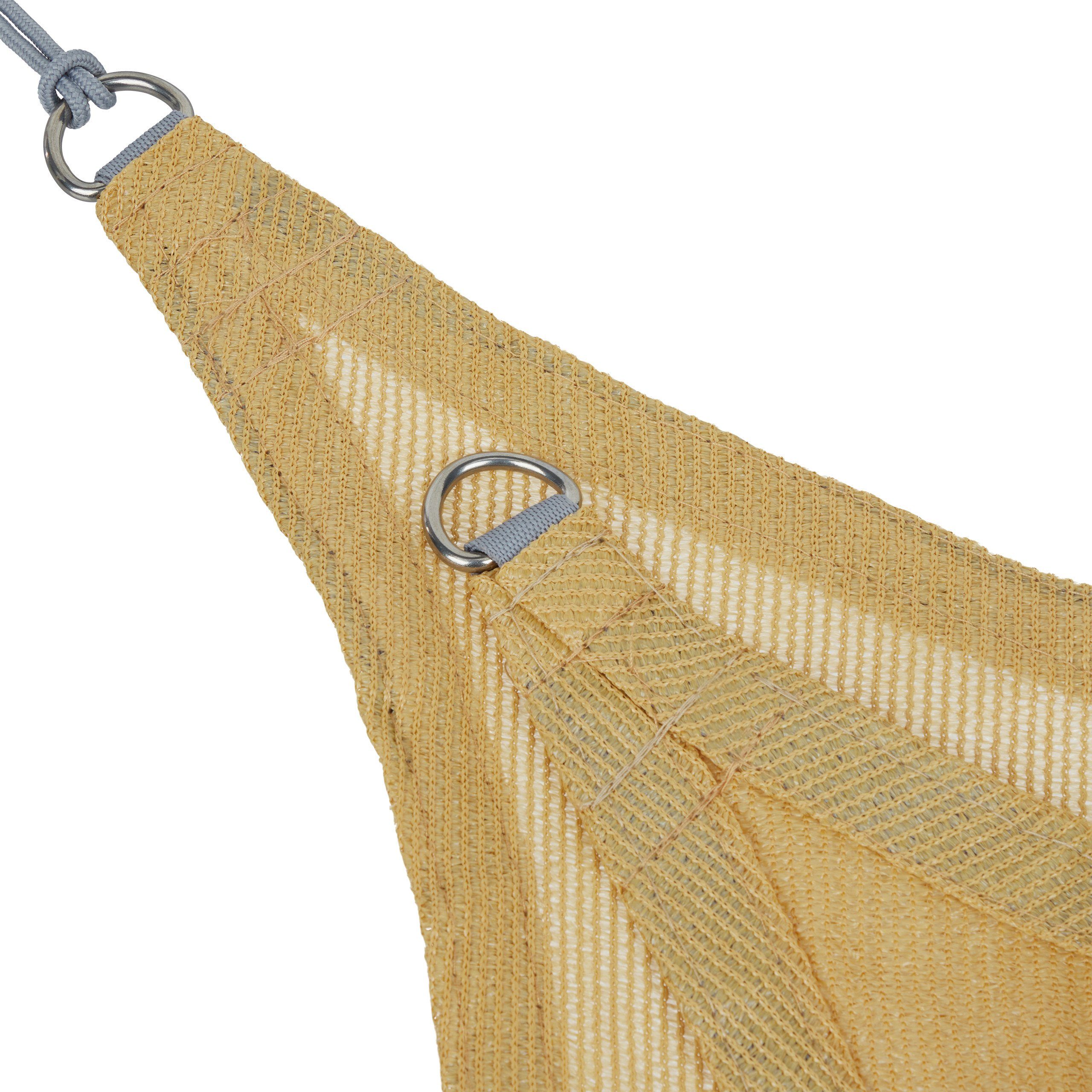 relaxdays Sonnensegel Quadratisches HDPE Sonnensegel sand, 2 x 2 m