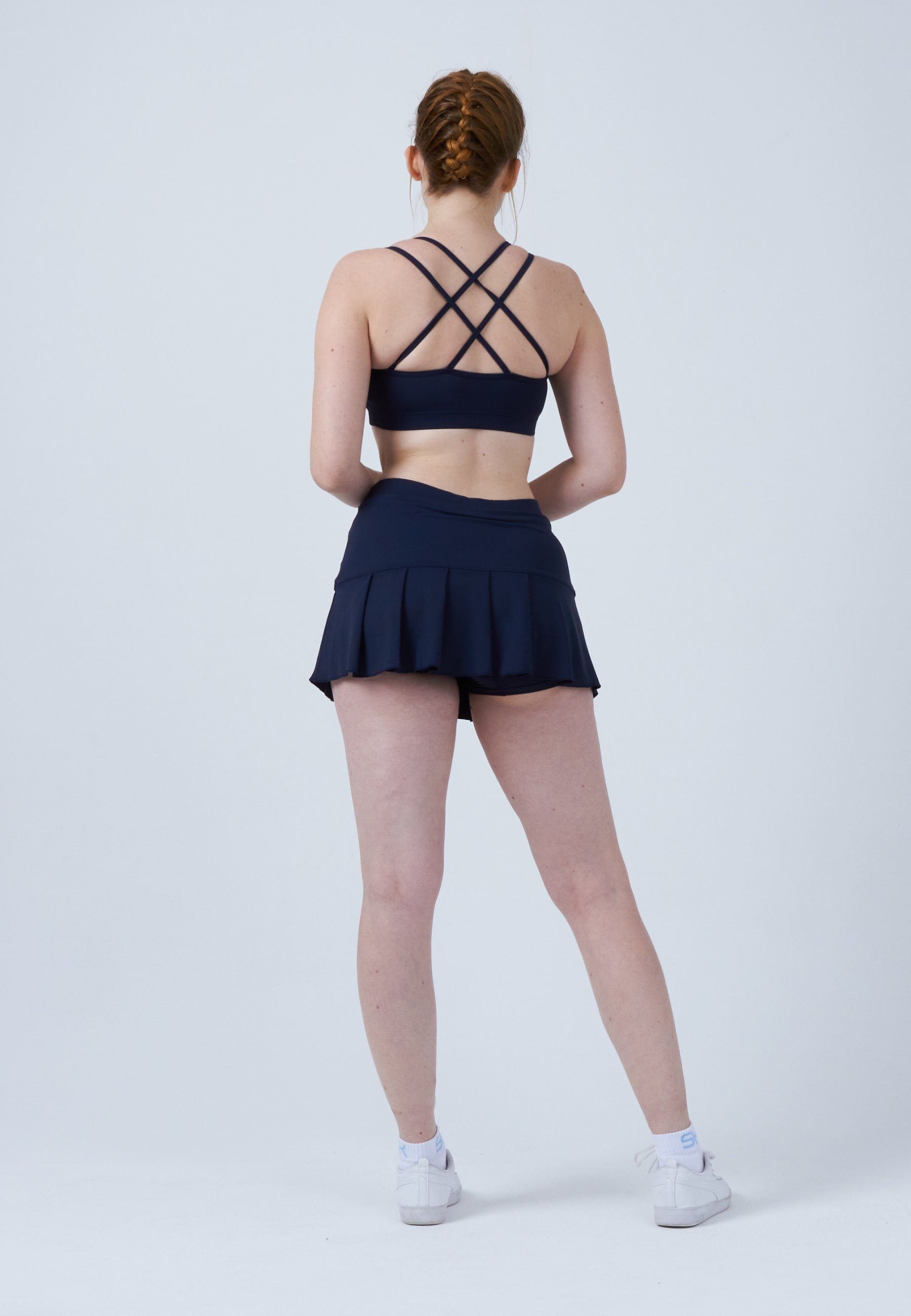 SPORTKIND Tennisrock Falten Tennis Skort Mädchen & Damen navy blau