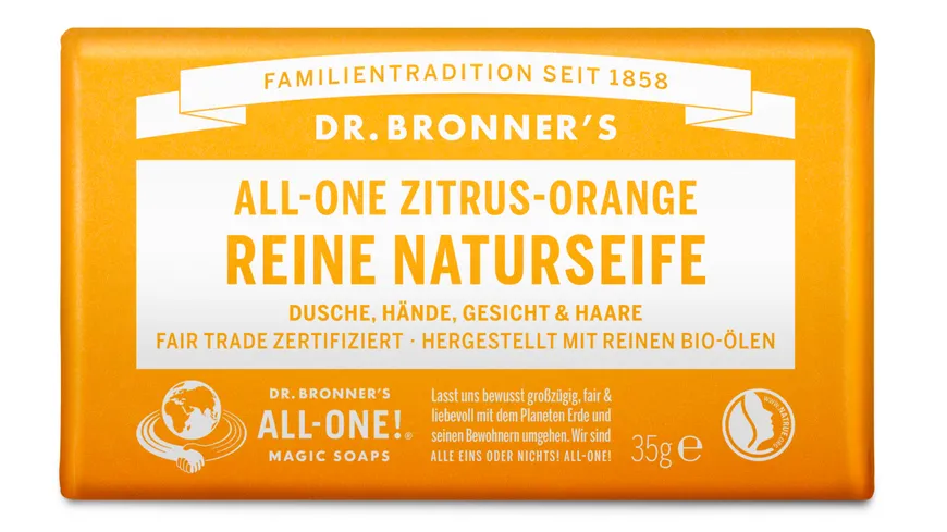 DR. BRONNER'S reine Naturseife Zitrus-Orange 34 g