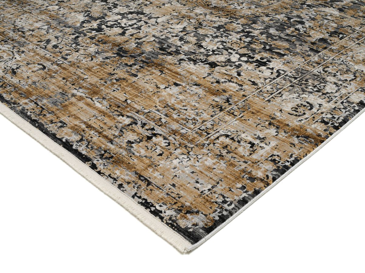 Webteppich Opal Grau-Gold 140 x 200 cm
