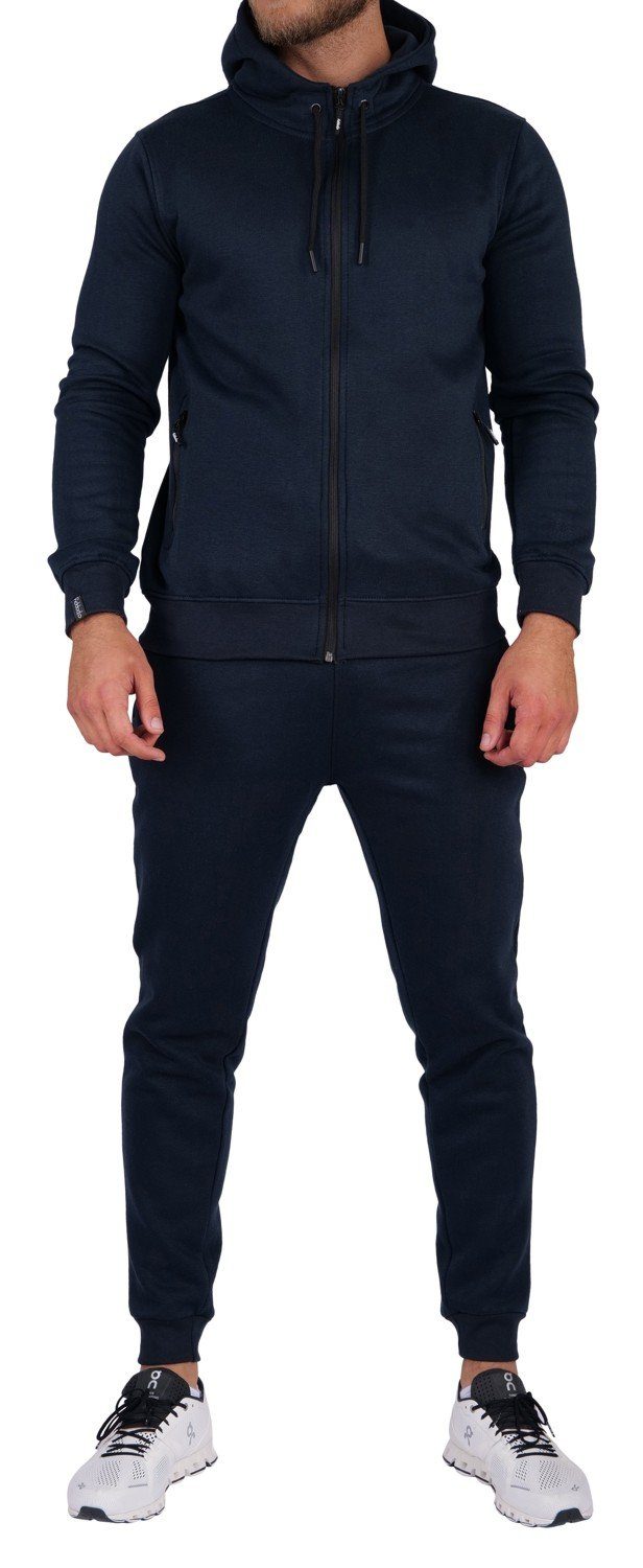 O'Poppy Jogginganzug Herren dunkelblau (2-tlg), mit Kapuze und Taschen mit Reißverschluss