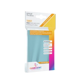 Gamegenic - Prime Tarot-Sized Sleeves 73 x 122 mm - Clear (50)