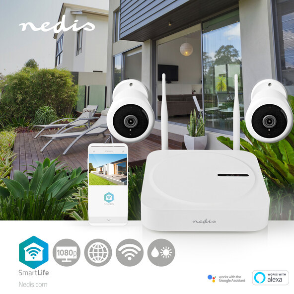 Wireless Outdoor FullHD Überwachungssystem mit 2 Kameras, SLNVR201CWT, SmartLife