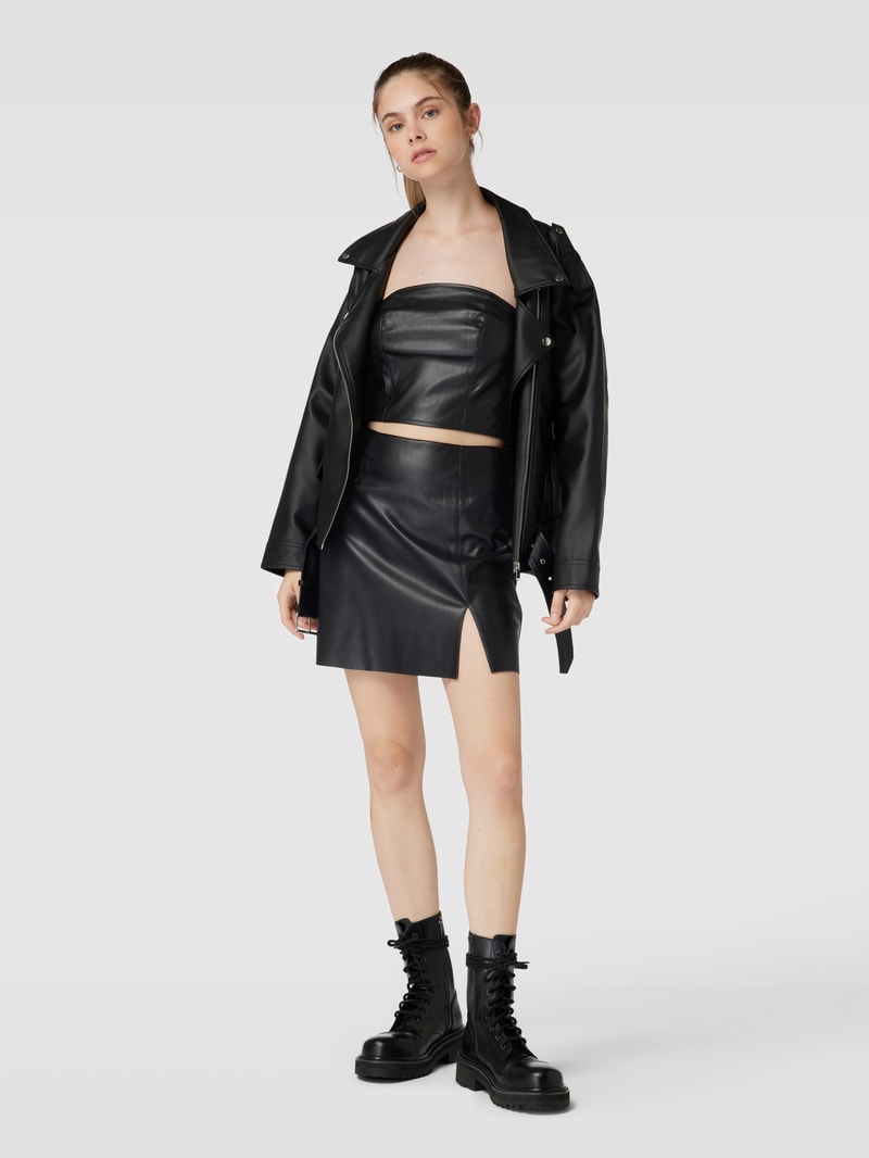 Minirock mit Beinschlitz Modell 'CLARA' in schwarz