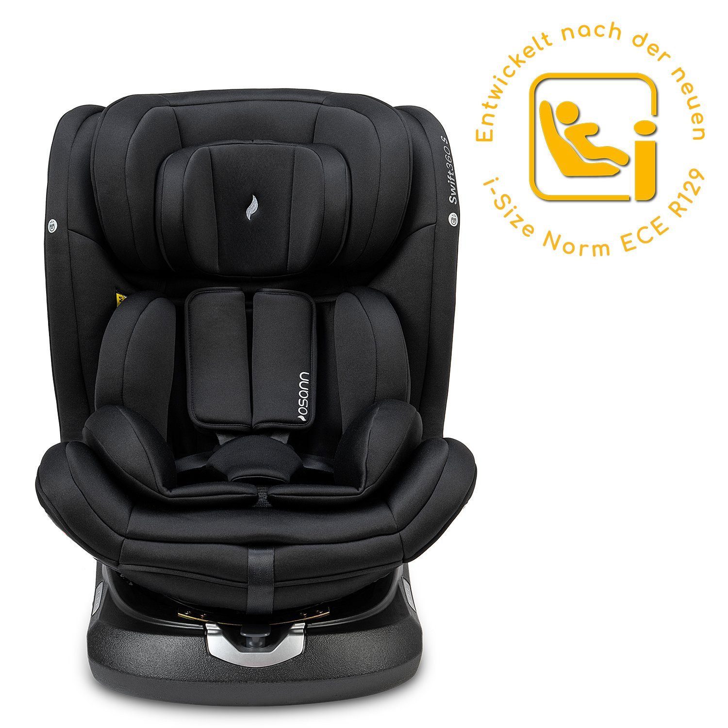 Osann Autokindersitz Swift360 S i-Size, ab: 15 Monate, bis: 12 Jahre, drehbarer Reboarder mit Isofix und Top-Tether - 76-150 cm