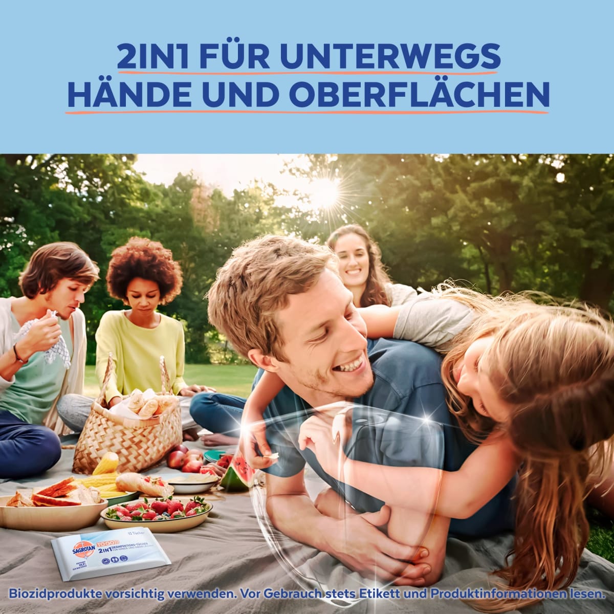 Desinfektionstücher 2in1 für Unterwegs, 15 St