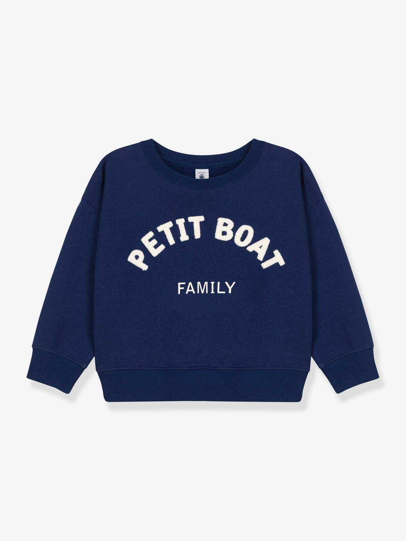 Sweat molleton enfant coton bio PETIT BATEAU bleu