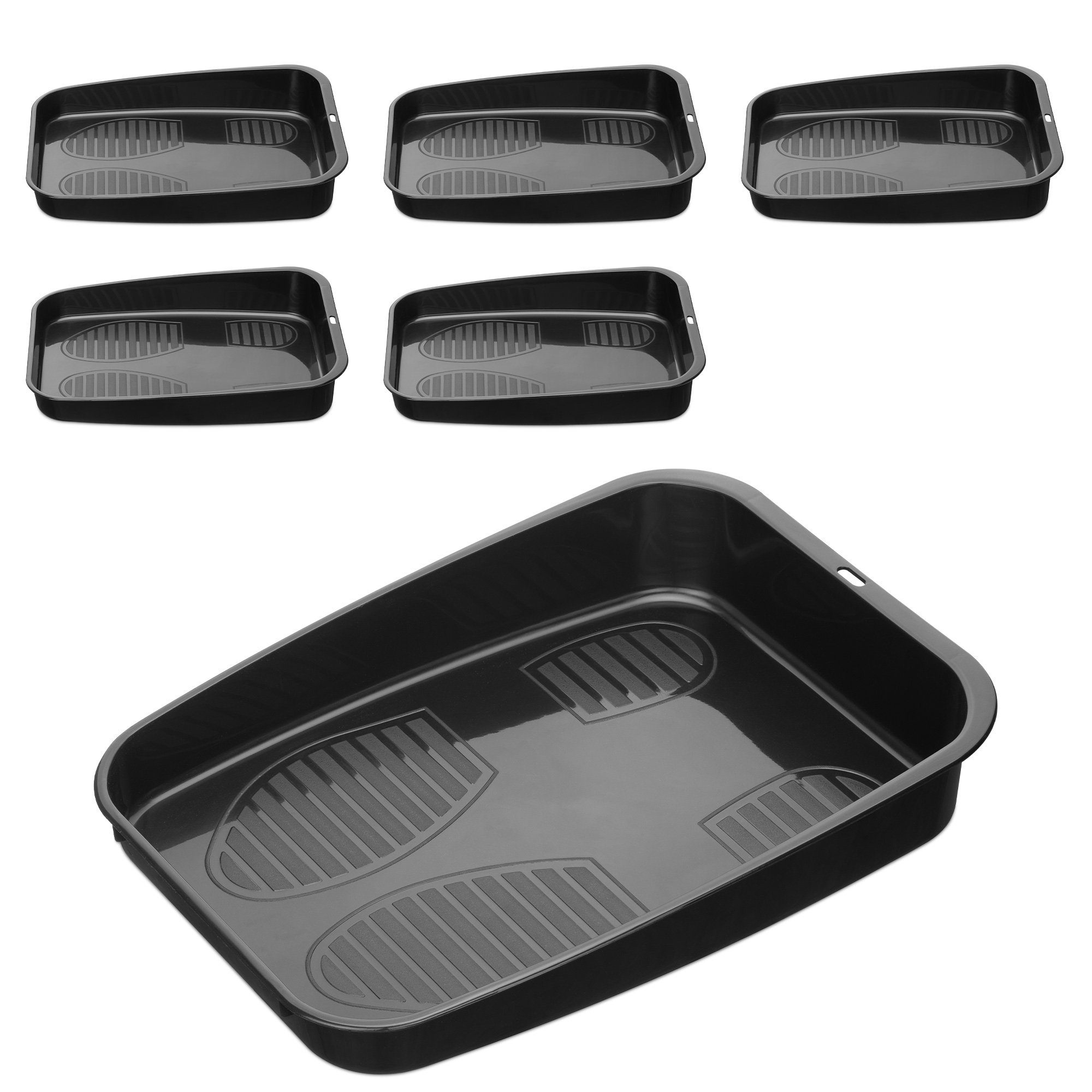 Navaris Schuhabtropfschale Schuhablage Set, 6-teilig, stapelbar, für Garderobe/Schuhregal