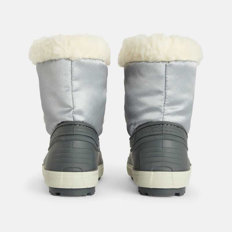 Bottes de neige métallisées grises fille