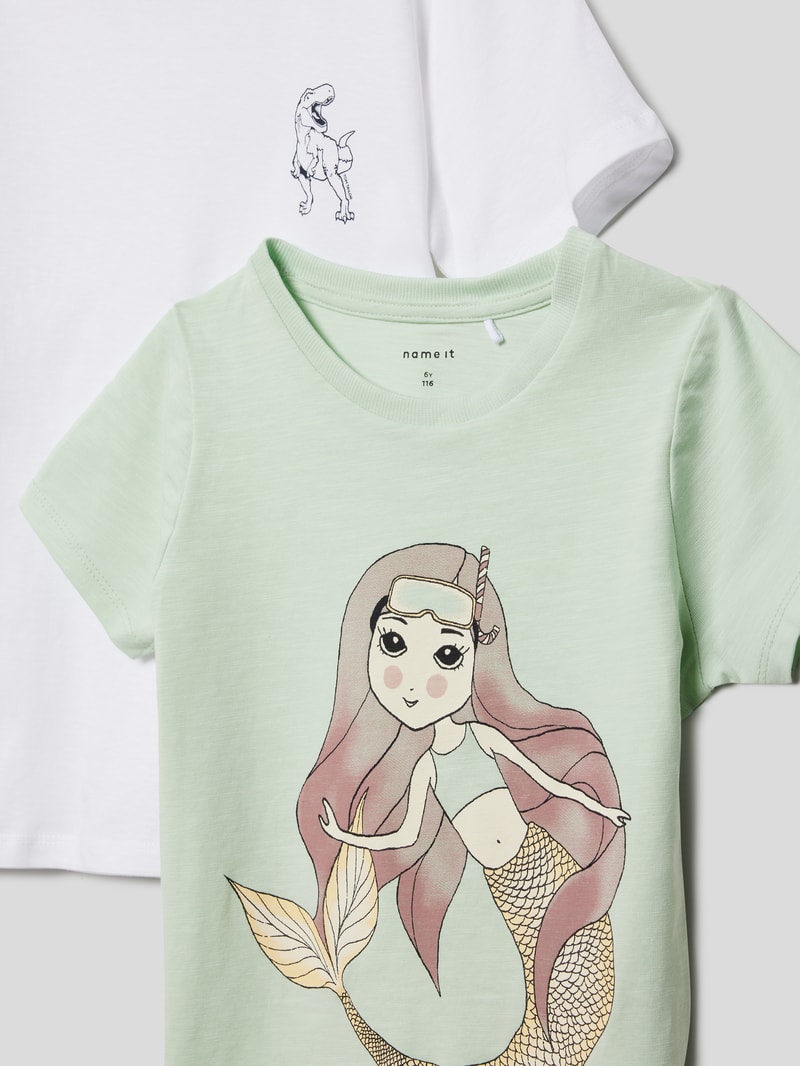 T-Shirt mit Motiv-Print in mint