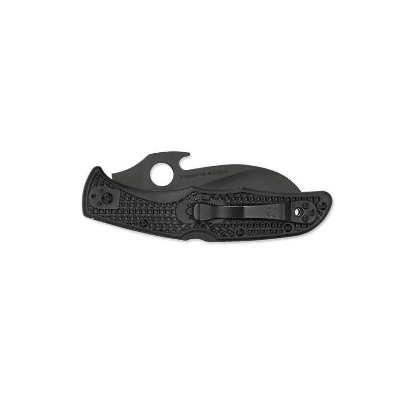 Spyderco Matriarch 2 Leichtes taktisches Messer, militärische Klappmesser, total schwarz.