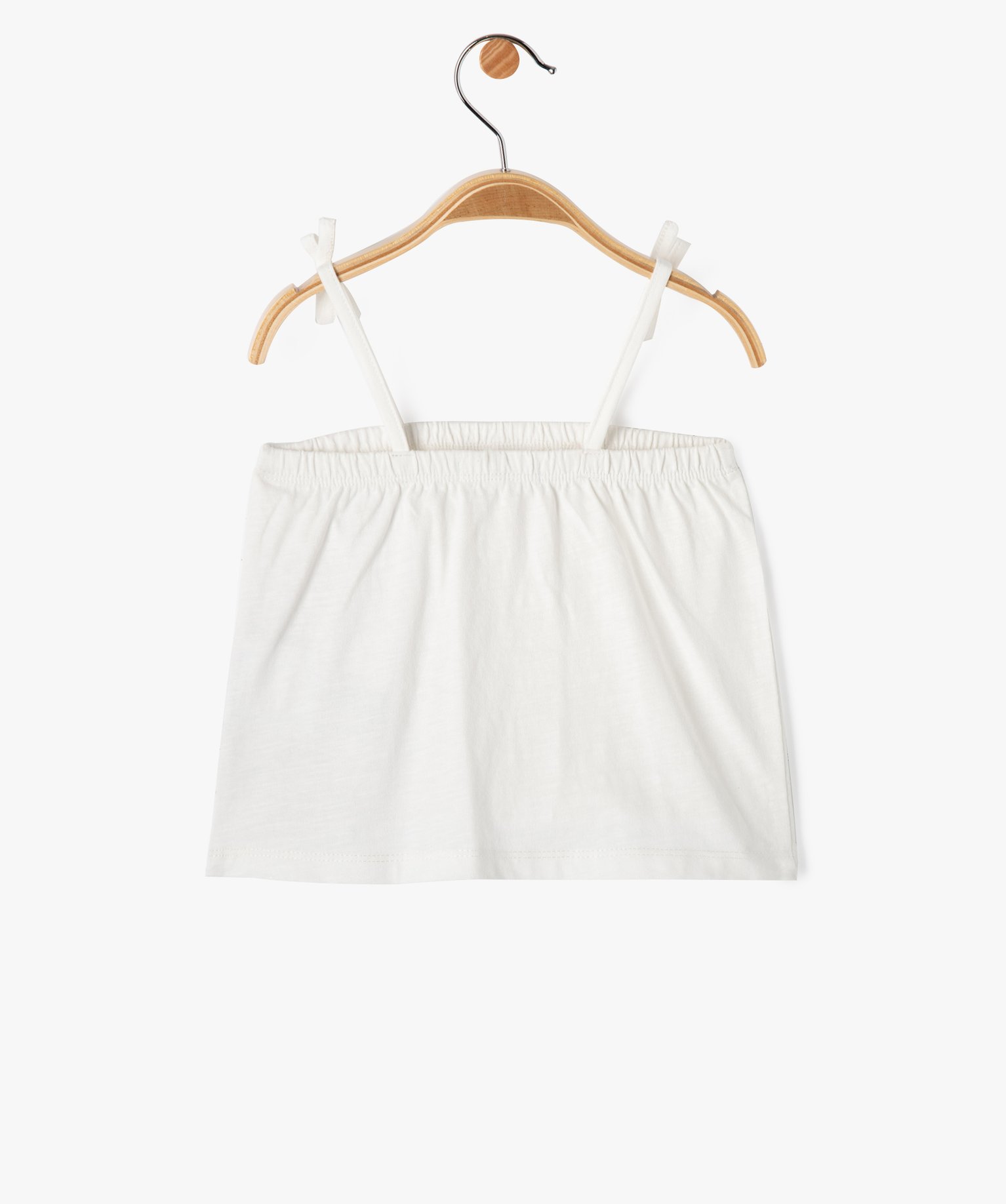Débardeur bébé fille à fines bretelles et broderie - Lul... beige | GEMO