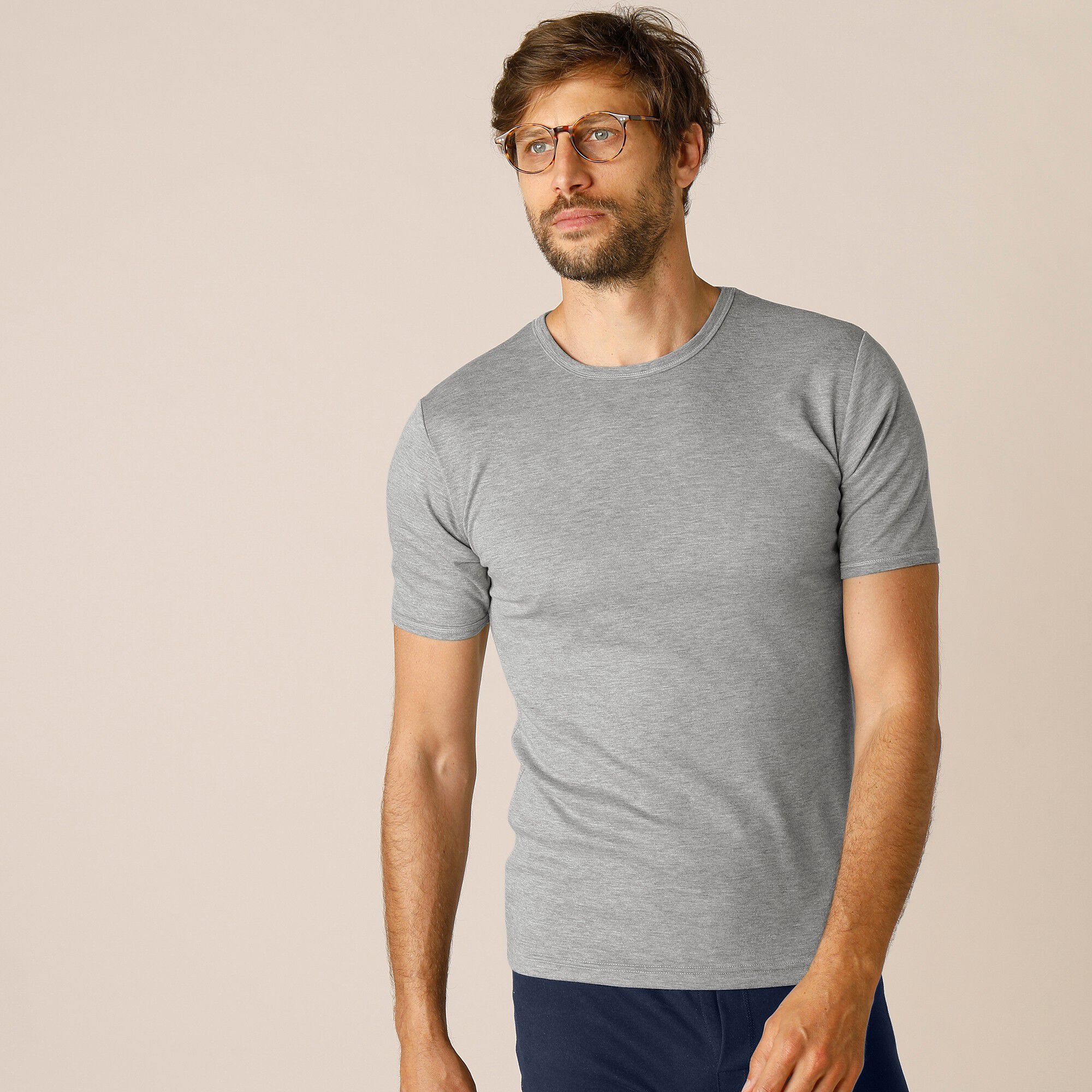 Tee-shirt sous-vêtement homme col rond manches courtes polyester