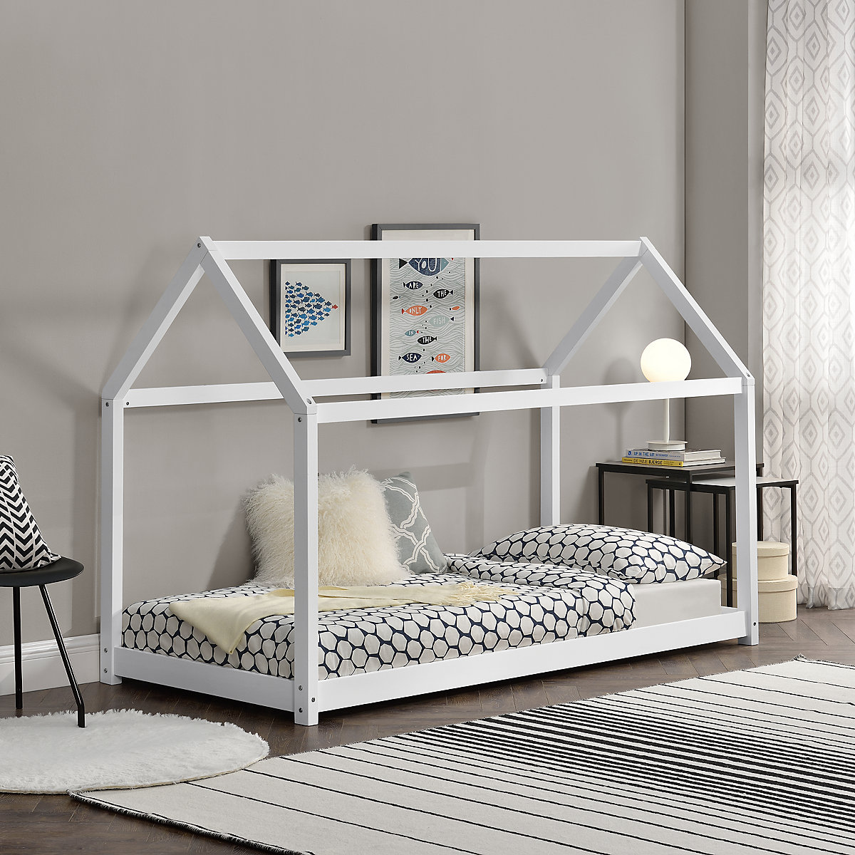 Kinderbett Haus Bettenhaus für Kinder Hausbett Bett Kiefernholz in verschiedenen Farben und Größen