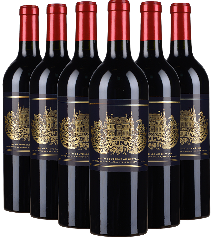 Château Palmer 6 Flaschen Château Palmer 3ème Cru Classé 2022 in Holzkiste