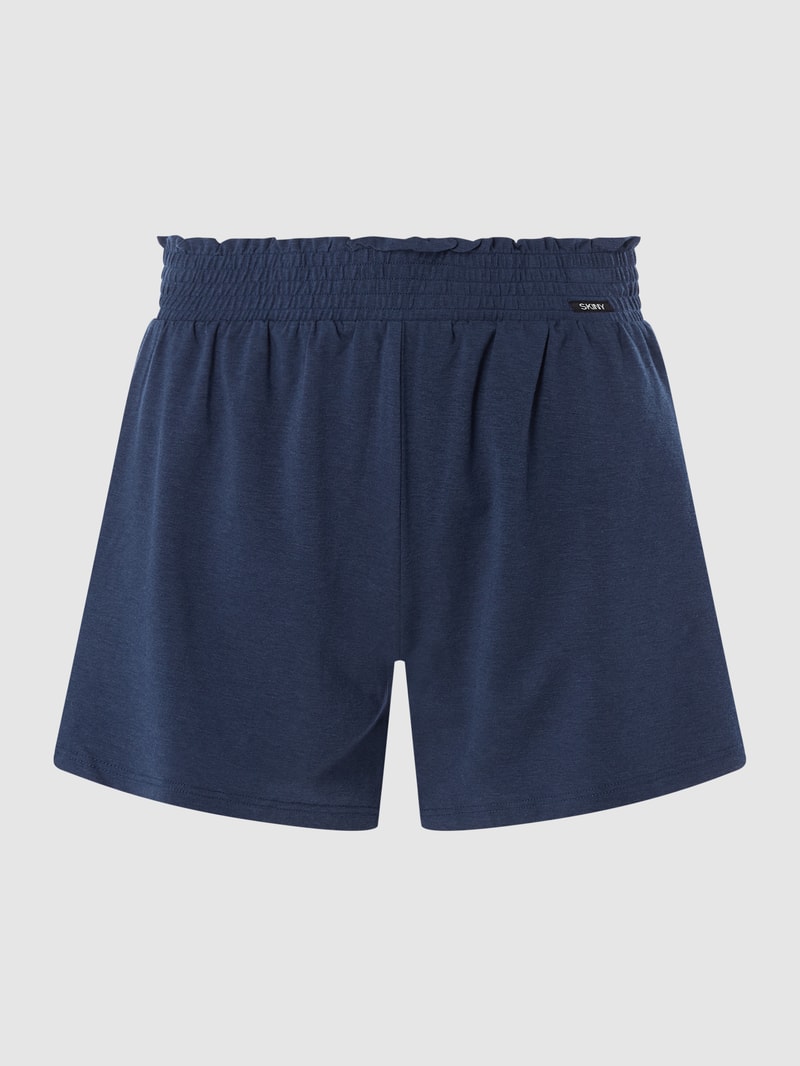 Shorts aus Viskosemischung in dunkelblau