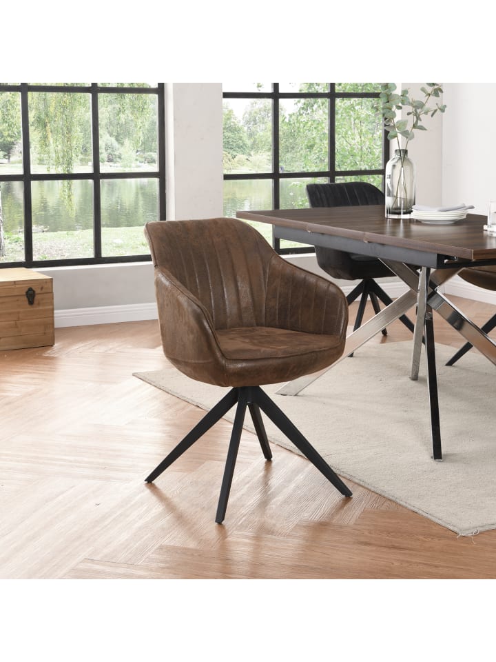 B&D Home Drehstuhl ARVIT in Braun - (B)58 x (H)81 x (T)61 cm günstig kaufen onesize
