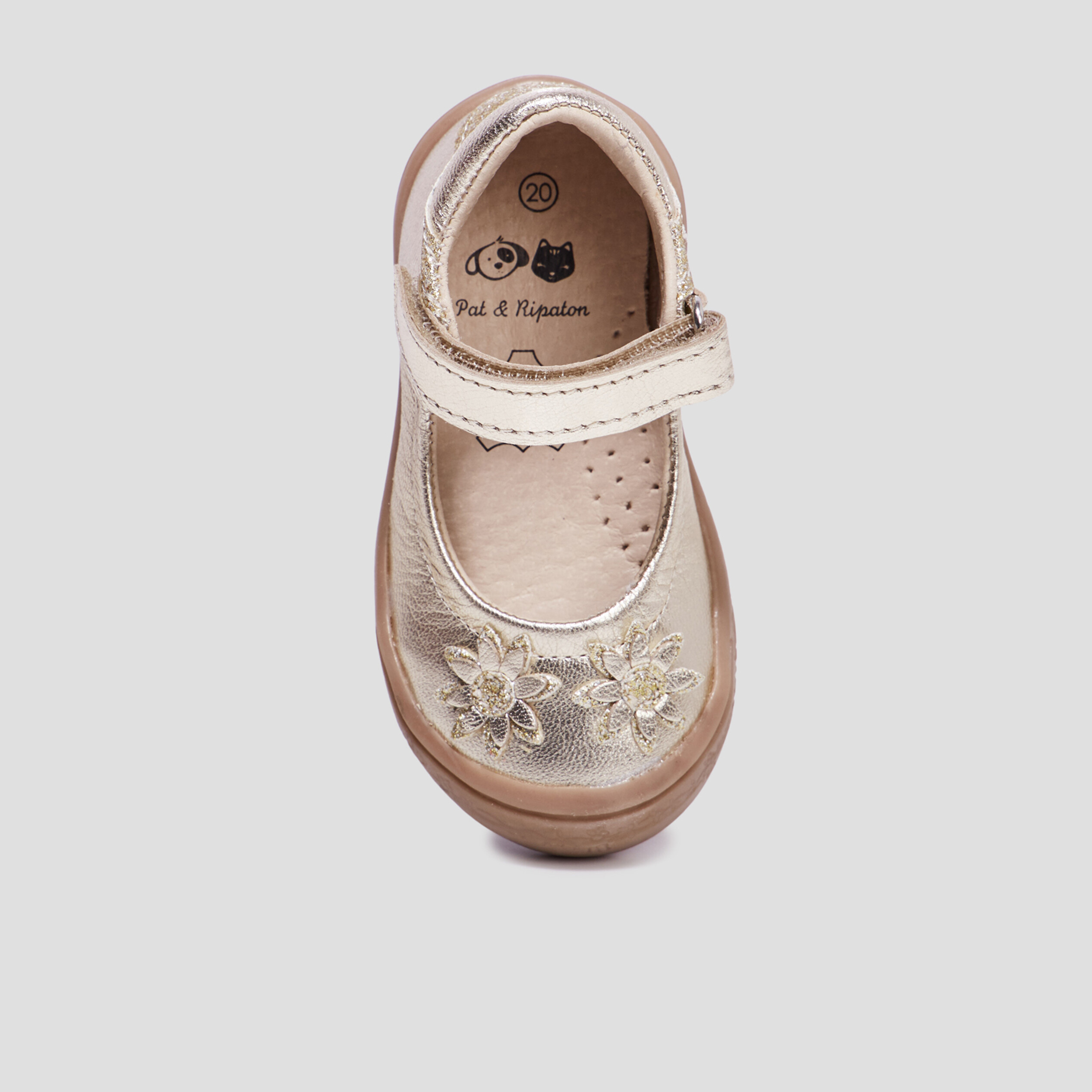 Babies à scratchs métallisées en cuir rose bébé fille | La Halle