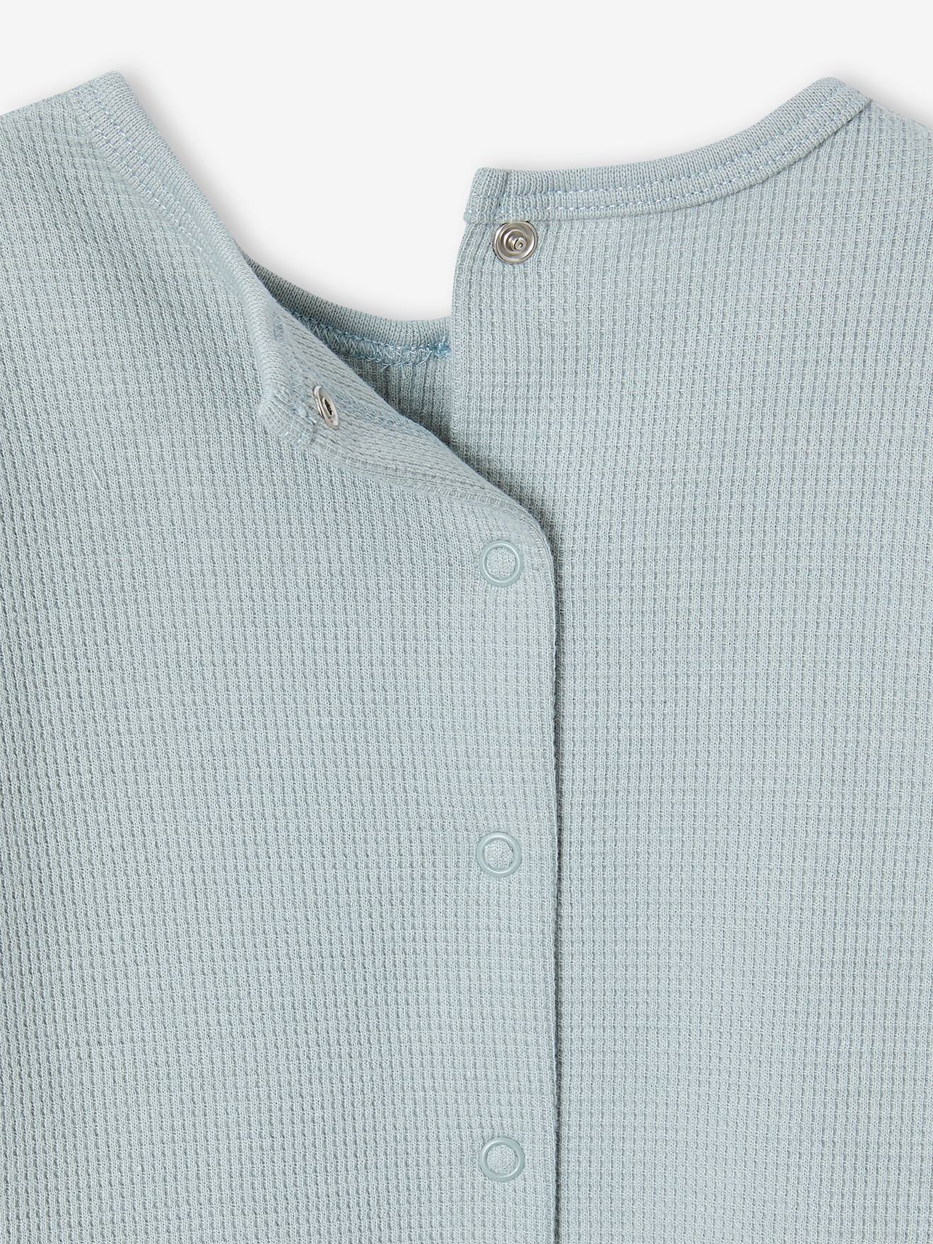 T-shirt tunisien bébé nid d’abeille bébé vert d'eau