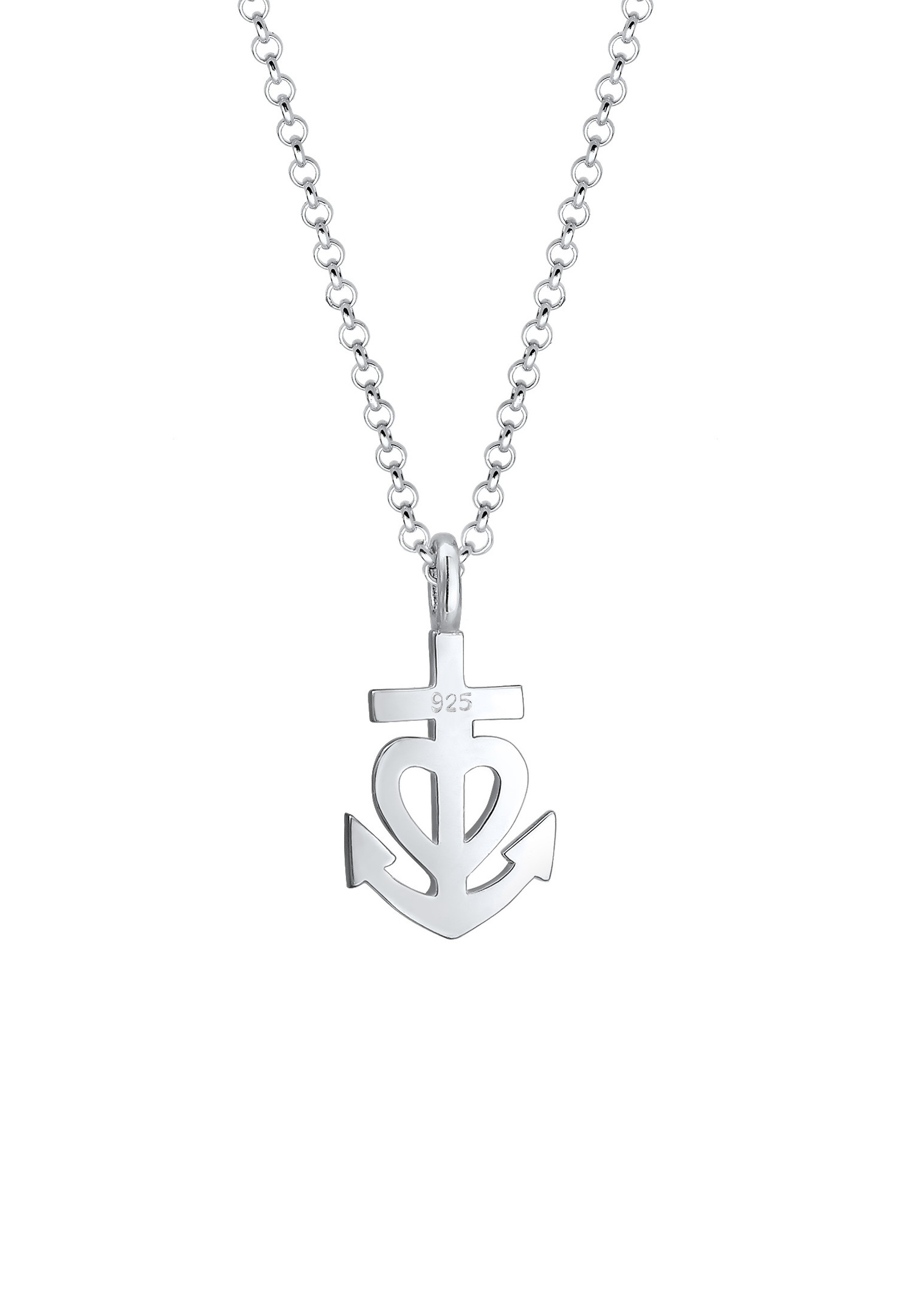 Ciondolo da donna Elli a forma di ancora e cuore in filigrana d'argento sterling 925.