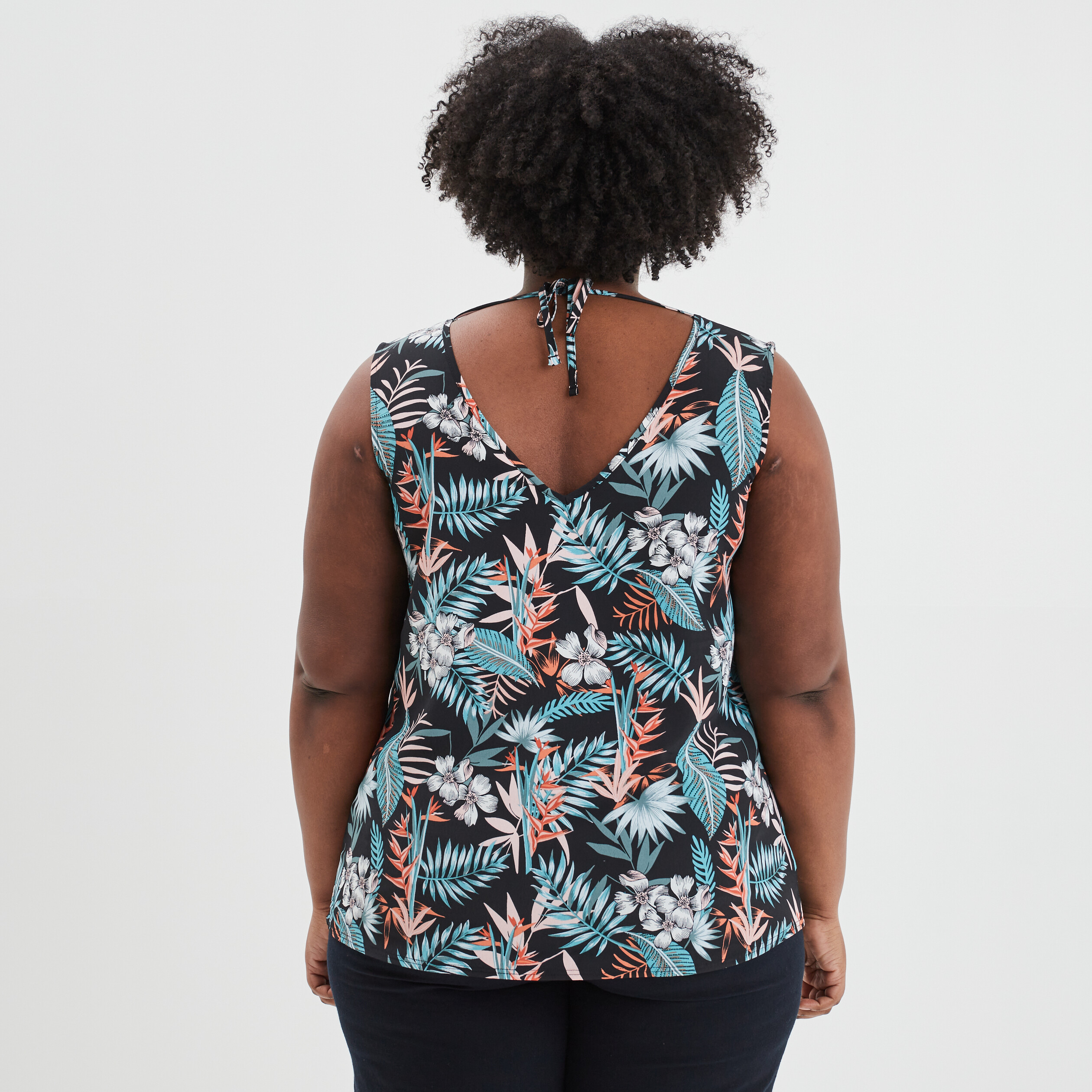 Blouse sans manches noir femme grande taille | La Halle