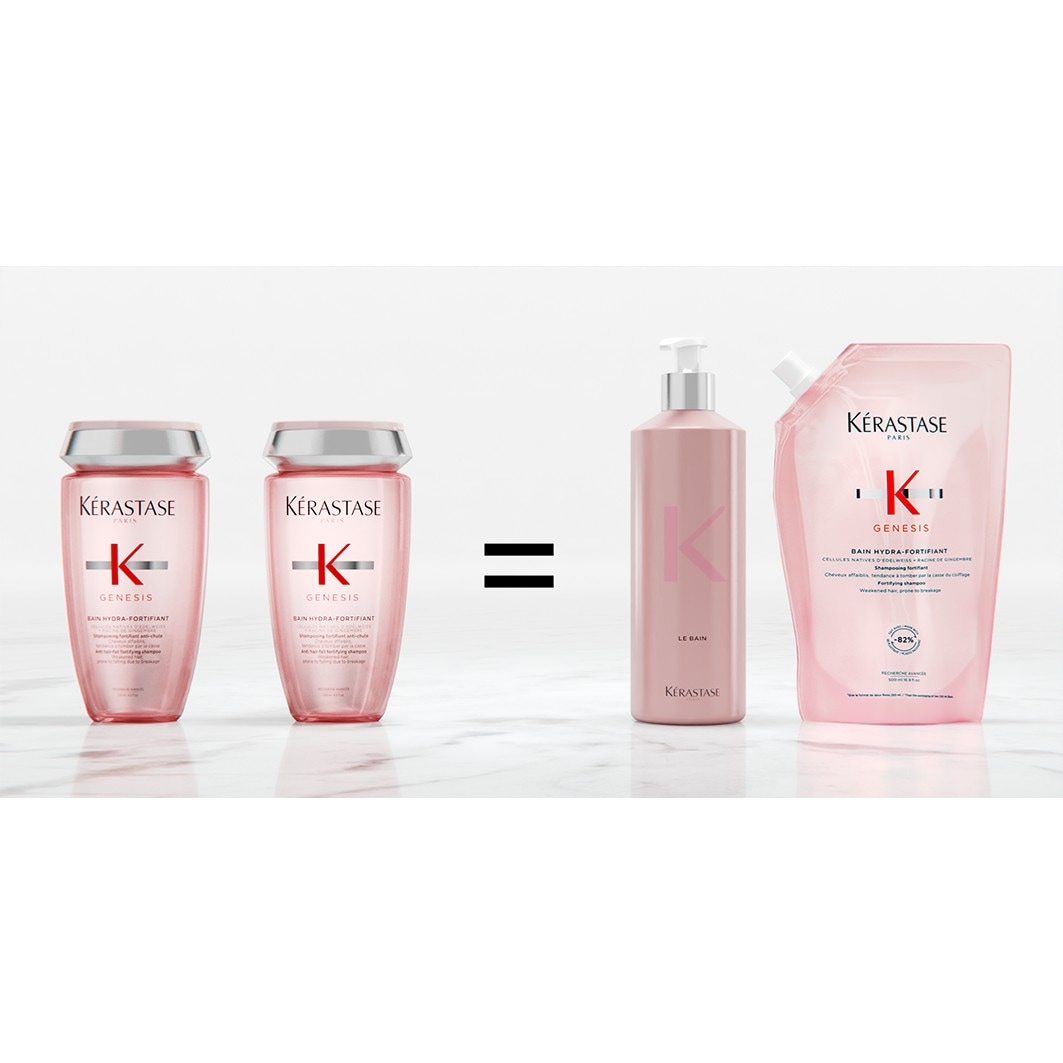 Bain Hydra-Fortifiant nachfüllbare Aluminiumflasche und Nachfüllpack Haarshampoo