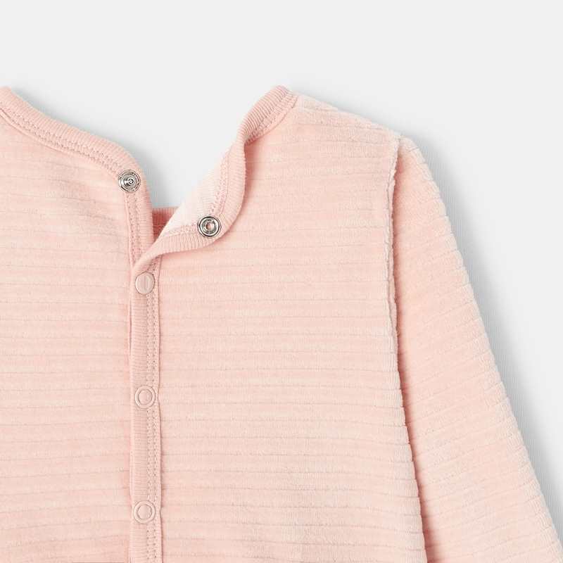 Dors-bien en velours Ottoman rose naissance Absorba