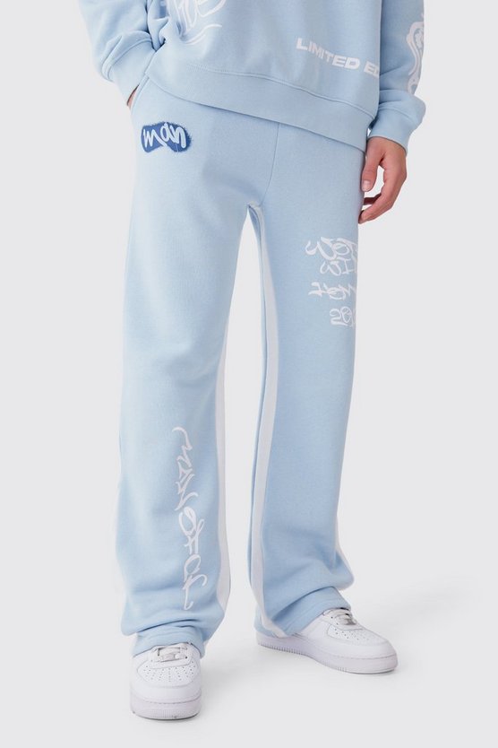 Oversize Jogginghose mit Graffiti-Print