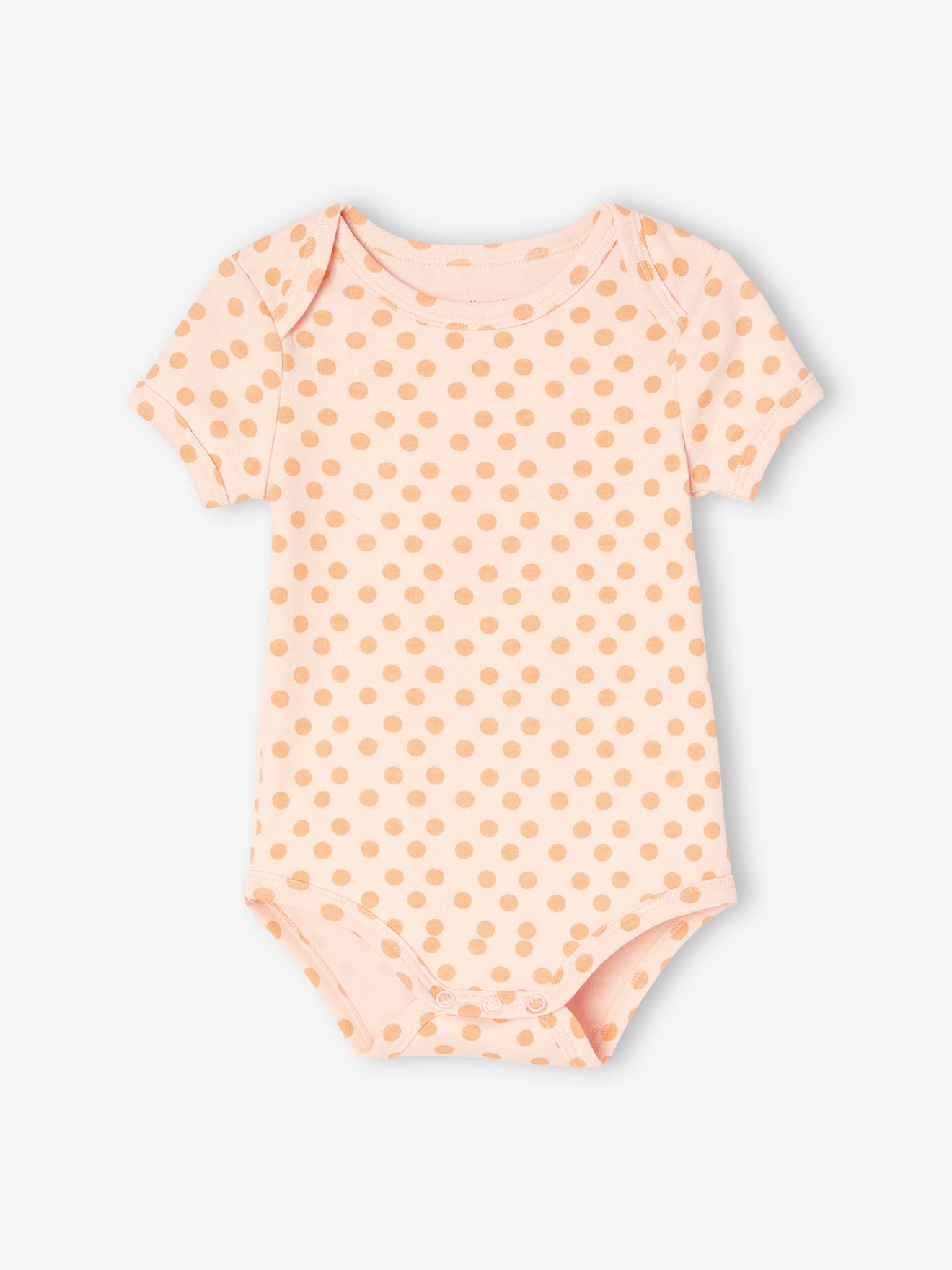 Vertbaudet 3er-Pack Baby Bodys, Schlupfform Oeko-Tex - pfirsich