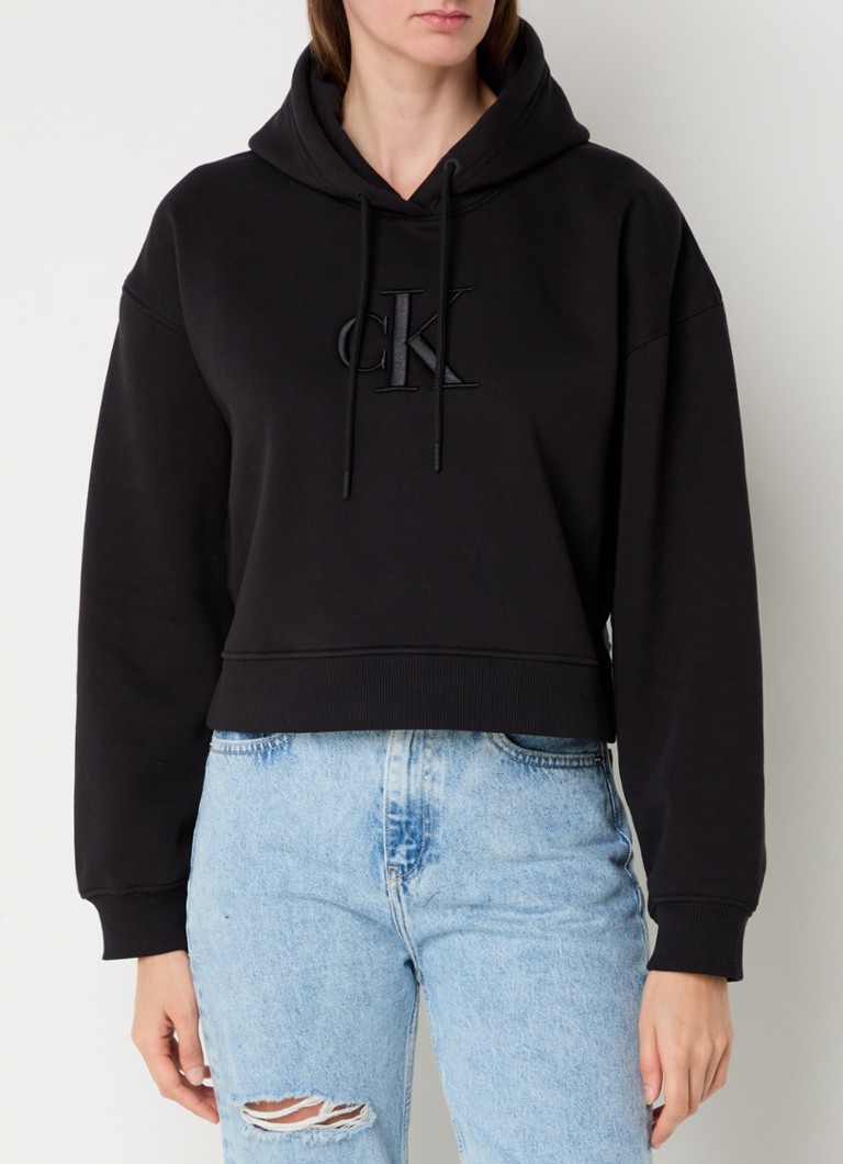 Moletom cropped Calvin Klein com bordado do logo