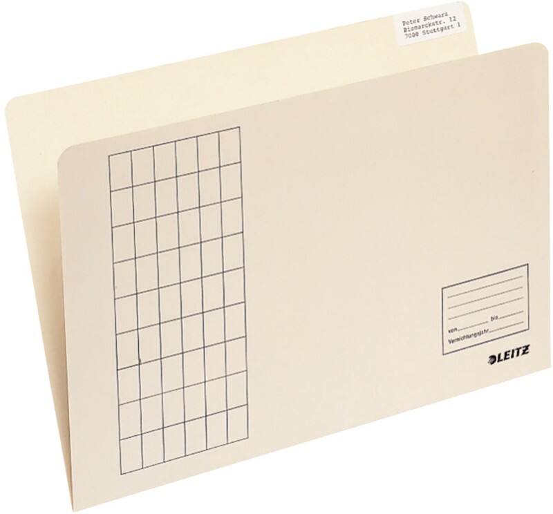 Leitz Einstellmappen 2433 Vertikal DIN A4 Mit Gitterdruck 180 g/m² Chamois 100% Recycelter Kraft-Karton 31 x 23 cm 100 Stück