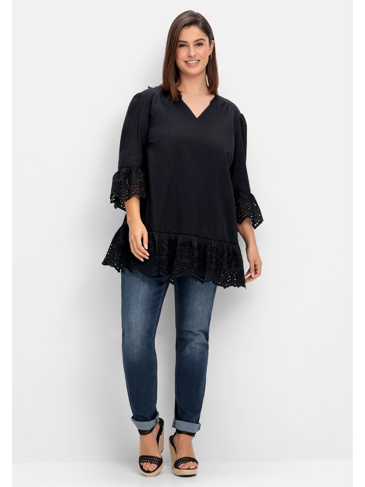 sheego Longtunika in schwarz günstig kaufen