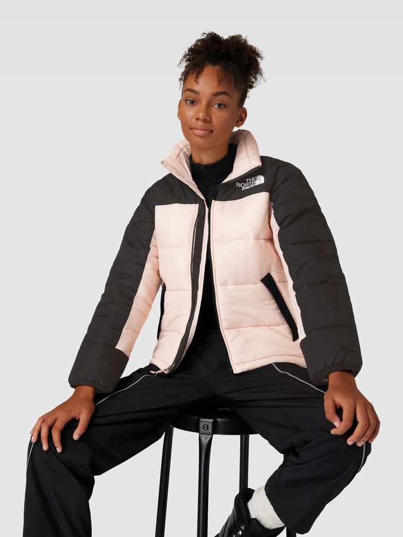 Steppjacke mit Label-Print in pink