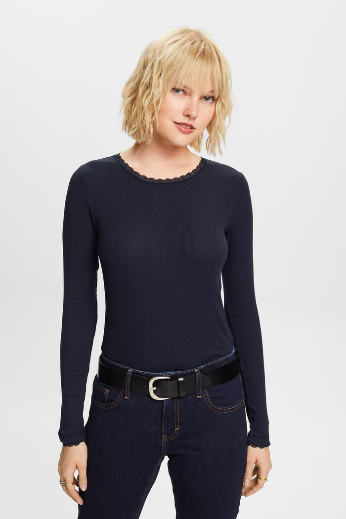 Geripptes Longsleeve, Organic Cotton