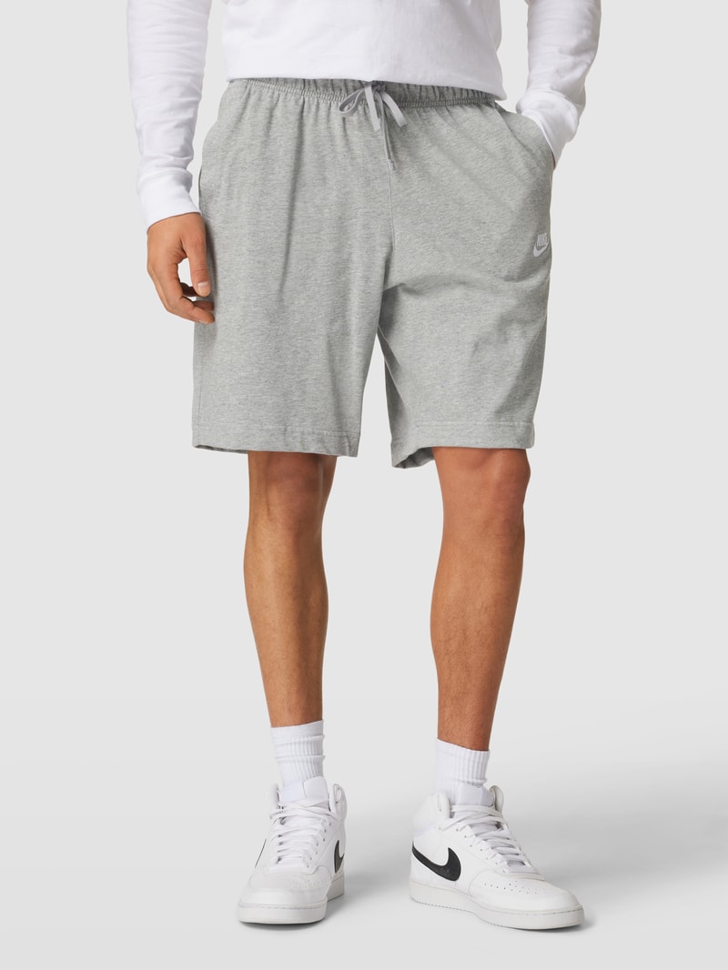 Shorts mit Label-Details in mittelgrau meliert