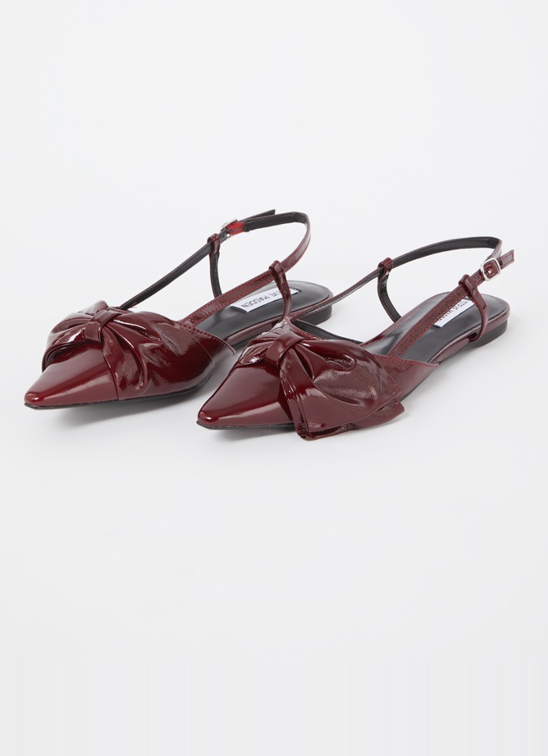 Balerini Steve Madden Dazzled din piele lăcuită cu fundă