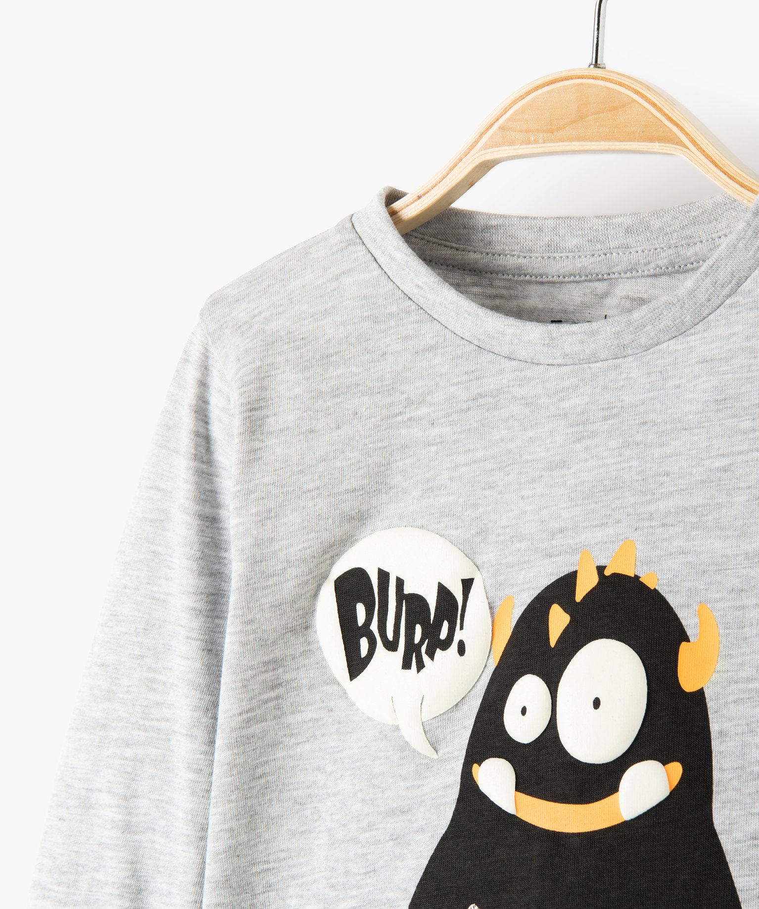Tee-shirt bébé Garçon manches longues à motif phosphores... gris clair | GEMO