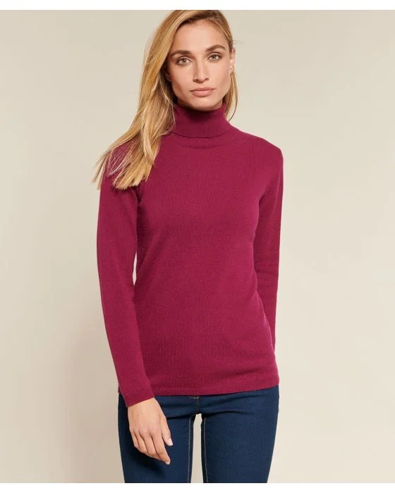 Pull col roulé en pur cachemire