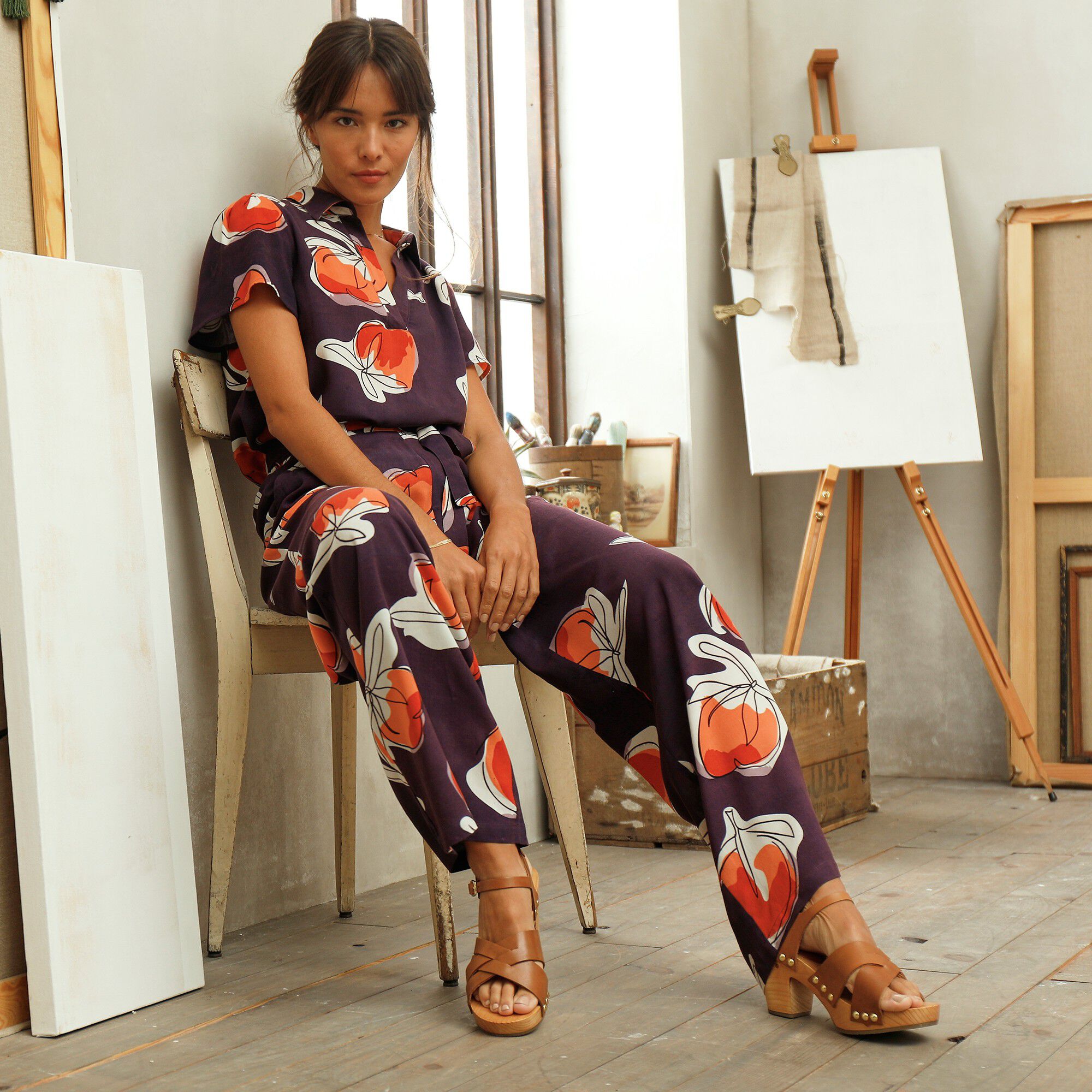 Pantalon fluide imprimé, collection 