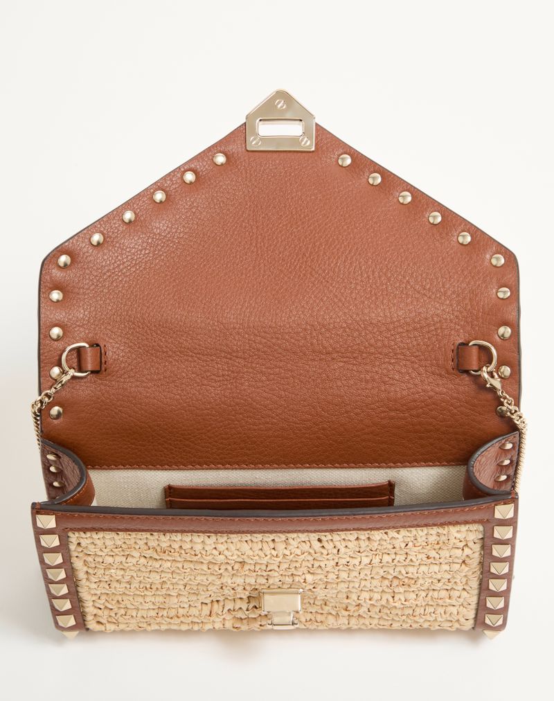 Mini Rockstud Raffia Schoudertas