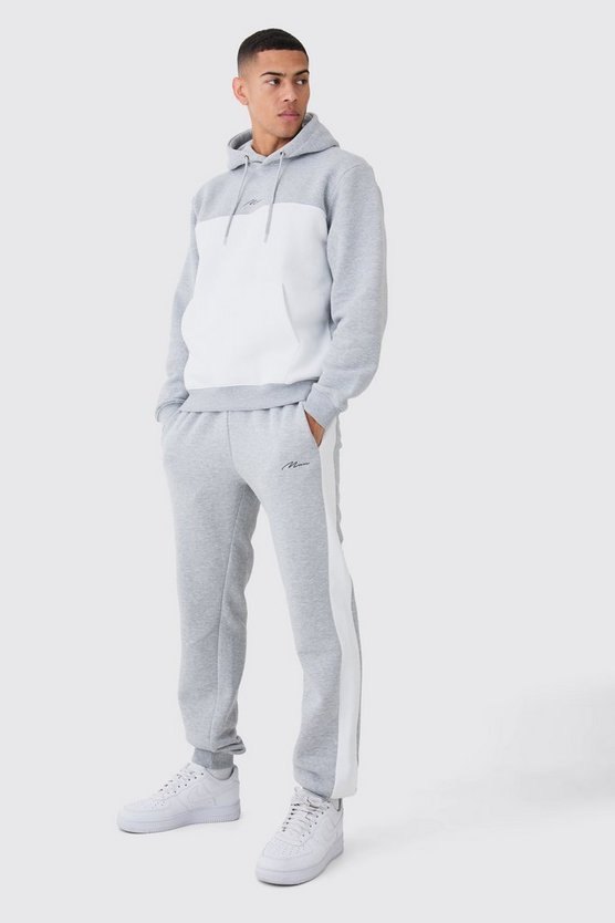 Man Signature Colorblock Trainingsanzug mit Kapuze