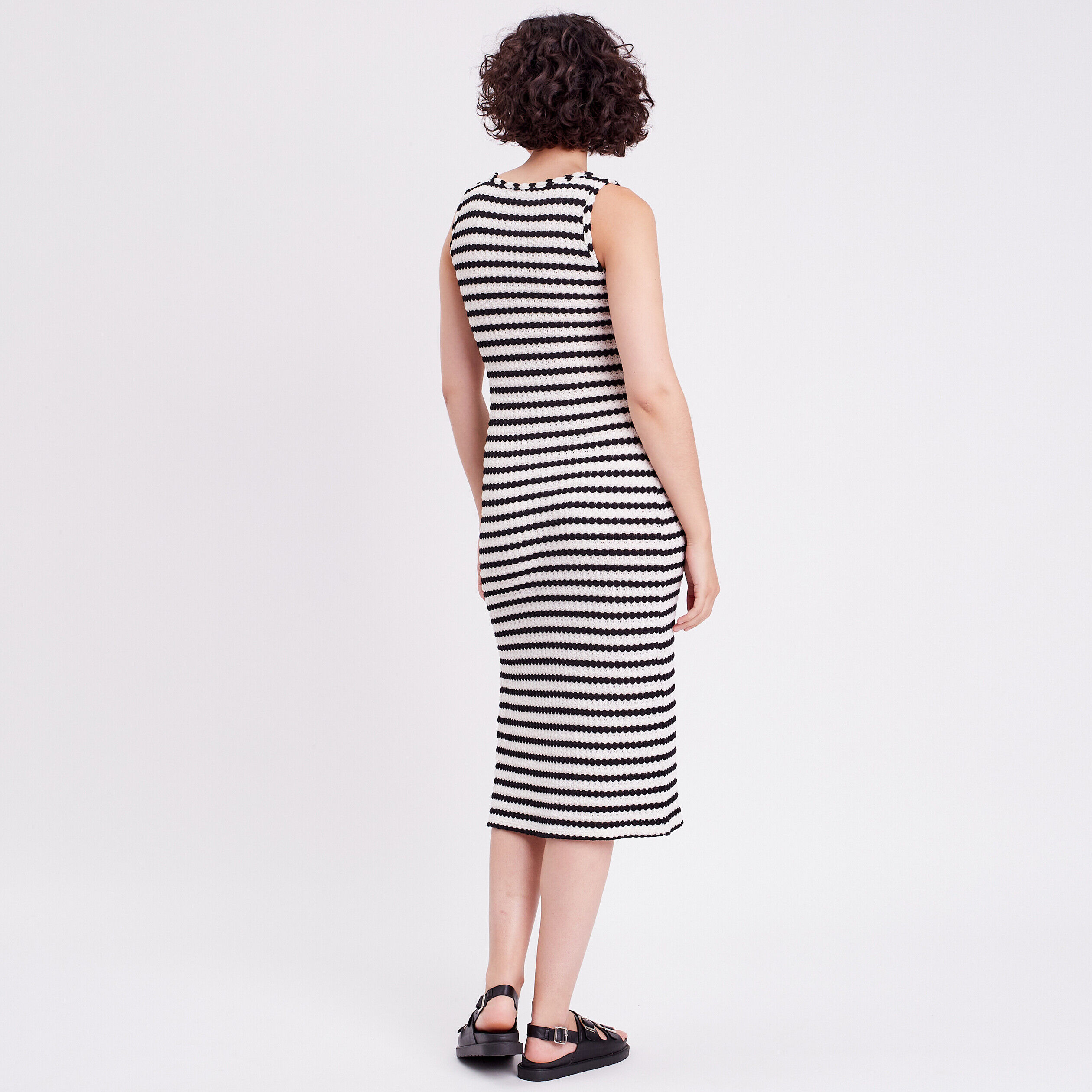 Robe midi moulante à bretelles ecru femme | Cache Cache