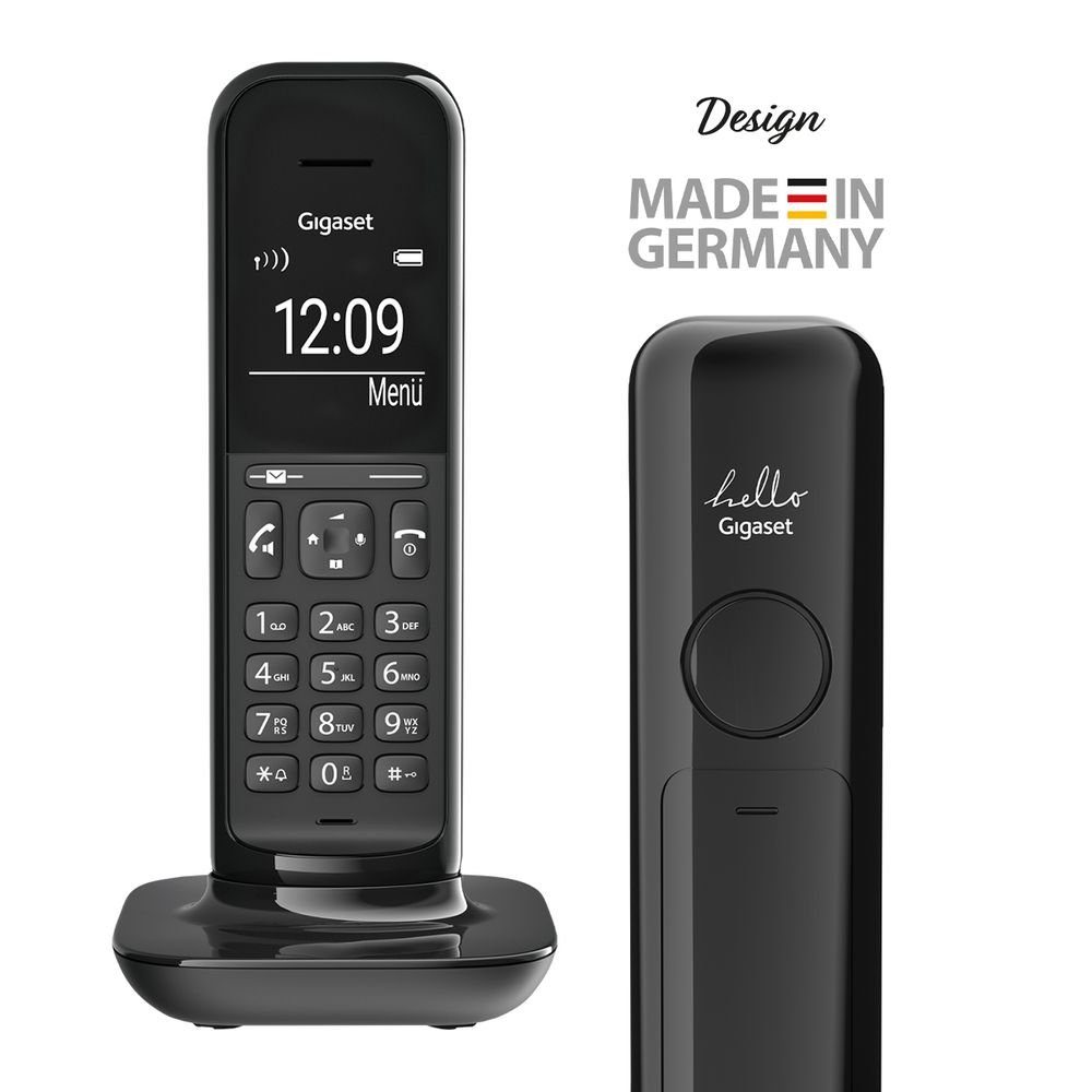 Gigaset Schnurloses Design-Telefon mit großem Display und Freisprechfunktion Schnurloses DECT-Telefon