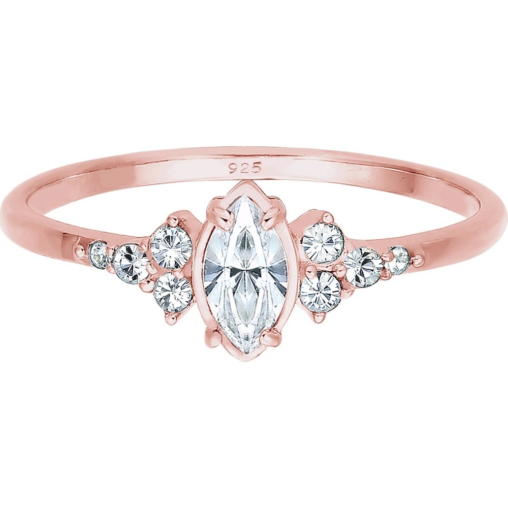 Elli Bague pour femme 925 Argent or rose Bague